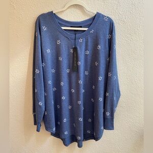 Jane+Delancey Blue Floral Women's Top